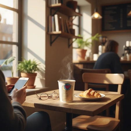 Kubek papierowy dyspersja "Coffeelove" 250 ml, śr. 80 mm 50 szt.