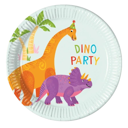 Paper plates "Dino", 20 cm, 8 pcs