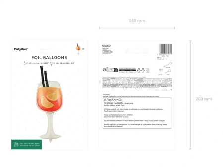 Foil Balloon “Aperol”, 34 × 100 cm, 1 pc.