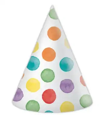 Czapeczki papierowe "Multicolor Dots", 6 szt.