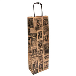 Paper bags with handle - for bottle 14 + 8 x 40 cm, 10 pcs.