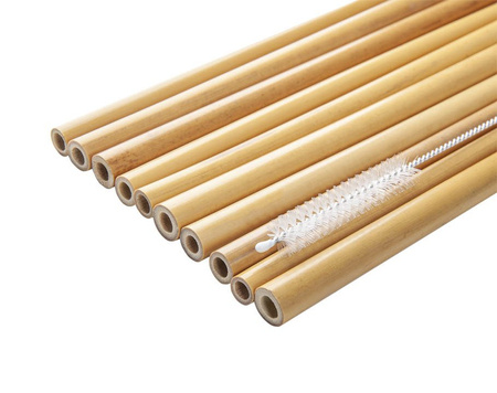 Reusable bamboo straws 10 pcs. + cleaner 