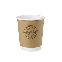 Two-ply brown paper cup, dispersion, 250 ml, ¶. 80 mm OWN PRINTING 2000 pcs.