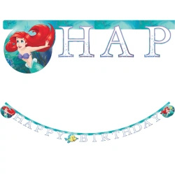 Paper Birthday Banner Ariel The Little Mermaid 2 m 1 pc