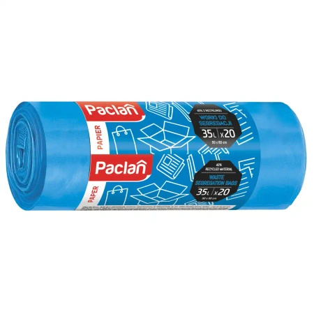 Blue paper recycling bags Paclan 35L, 50 x 60 cm, 20 pcs