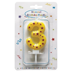 Stars Birthday Candle "3", 1 pc.