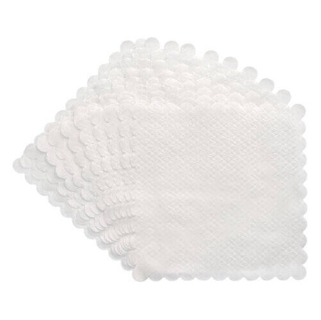 Serrated dessert napkins white 17 x 17 cm 2000 pcs.