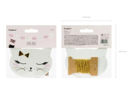 Paper Garland "Kitten", 1.4 m, 1 pc