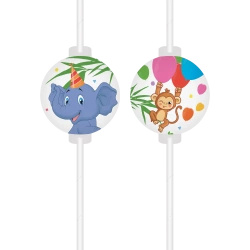 Paper Straws Jungle, 22 cm, 4 pcs.