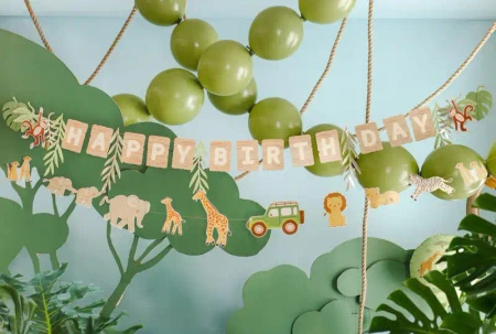 Paper Banner "Happy Birthday Safari", 1.8 m, 1 pc