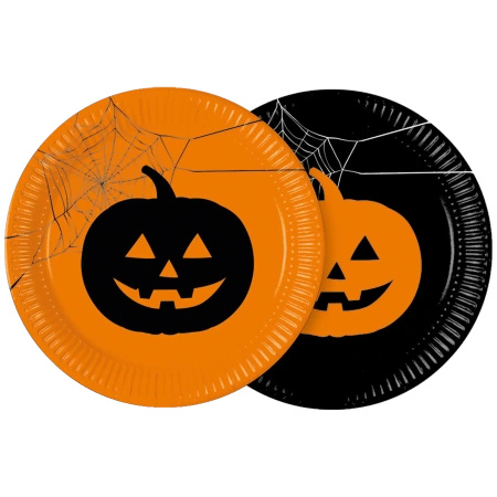 Talerze papierowe "Halloween Pumpkin Mix", 23 cm, 8 szt.