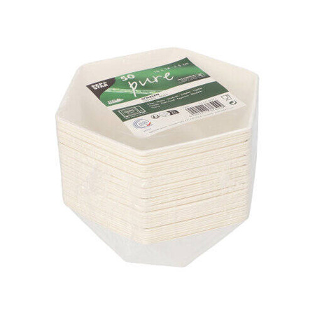 Cane hexagonal bowl "Diamond" 400 ml, 16 x 14 x 5 cm, 50 pcs.