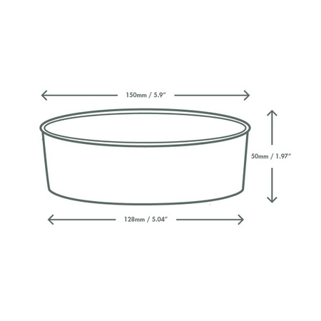 Miska papierowa sałatkowa czarna 500 ml śr. 150 mm 50 szt.