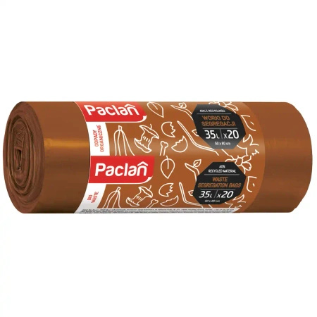 Brown BIO recycling bags Paclan 35L, 50 x 60 cm, 20 pcs
