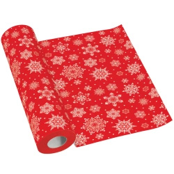 Bieżnik papierowy PREMIUM w rolce, "Snowflakes Red", 40 cm x 24 m 1 szt.