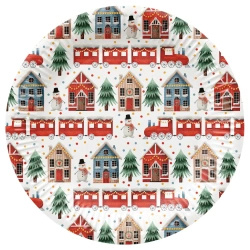 Round paper plate "Cozy Christmas", dia. 23 cm, 8 pcs.