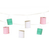 Colorful paper garland, 8 lanterns, "Pastel", length 3.6 m, 1 pcs.