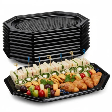 Black catering tray rPET, 54 x 36 cm, 10 pcs