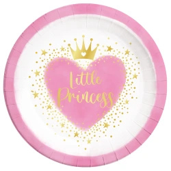 Paper plates "My Little Princess", 23 cm, 8 pcs