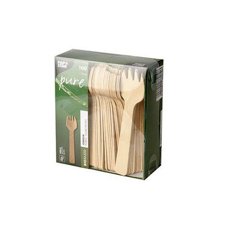 Wooden forks 10 cm 100 pcs.