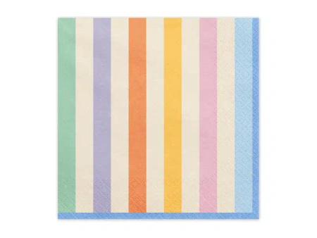 Paper Napkins 2‑ply “Stripes – Colorful”, 33 × 33 cm, 20 pcs.