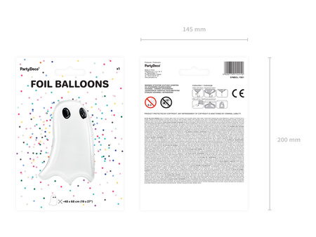 Foil Balloon “Ghost – Halloween”, 40 × 68 cm, 1 pc.