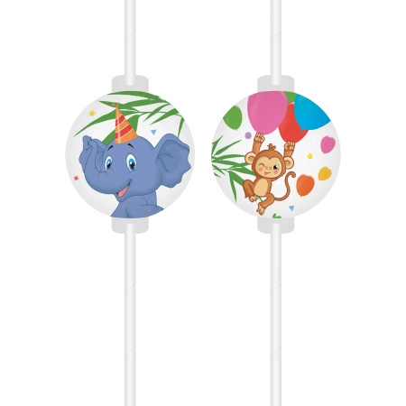 Paper Straws Jungle, 22 cm, 4 pcs.