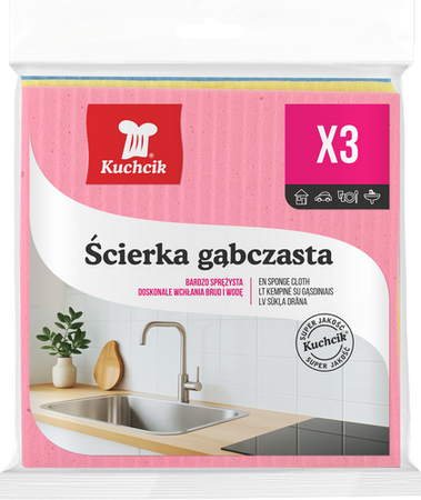 Household sponge cloths Kuchcik 15.5 × 15.5 cm, 3 pcs.