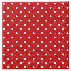 Serwetki 3-warstwowe "Dots Red", 1/4, 33 x 33 cm 20 szt.