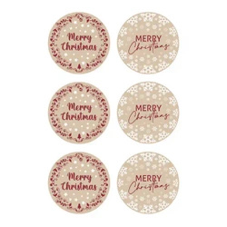 Christmas gift stickers and cards "Merry Christmas", ¶r. 6 cm, 10 x 6 pcs.