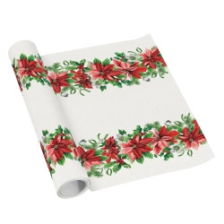 PREMIUM paper runner in roll, "Poinsettia", 40 cm x 5 m, 1 pcs.