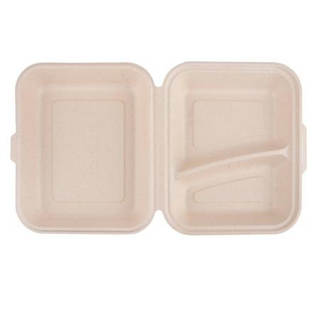 Cane menubox bipartite, two-layer 1500 ml, 24.1 x 21 x 4 cm 50 pcs.