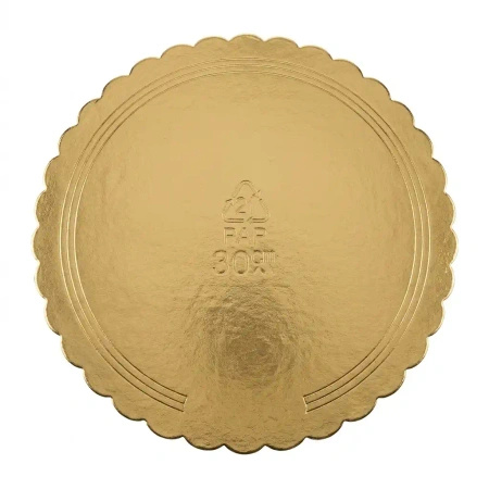 Podkłady pod tort grube dwustronna złoto-czarna 30 cm 1 szt.