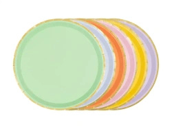Paper Plates "Assorted Colors", 21 cm, 6 pcs