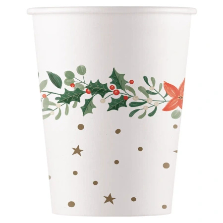 Paper cup “Christmas Wreath” 200 ml 8 pcs