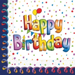 Serwetki 2-warstwowe "Happy Birthday", 33 x 33 cm, 20 szt.