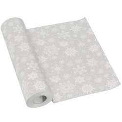 Bieżnik papierowy PREMIUM w rolce, "Snowflakes Silver", 40 cm x 24 m 1 szt.