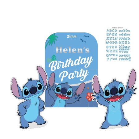 Ścianka personalizowana naklejkami 1 szt. + 2 figury Stitch
