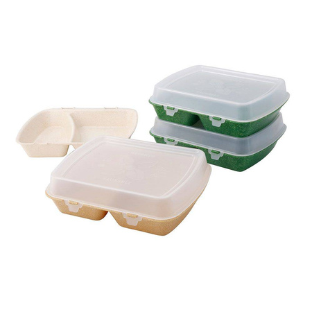 Menuboxes reusable bipartite green 24.5 x 20 x 4.5 cm 60 pcs.