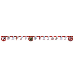 Paper birthday banner “Miraculous” 2 m, 1 pc