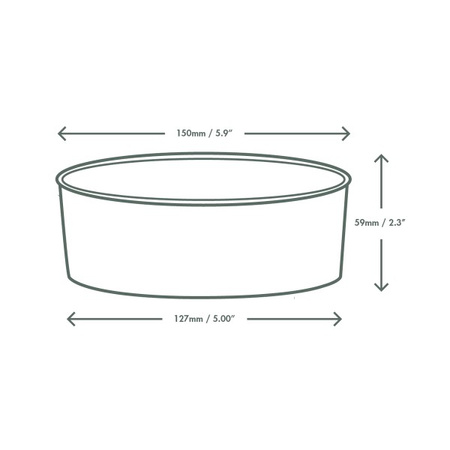 Miska papierowa sałatkowa czarna 750 ml śr. 150 mm 50 szt.