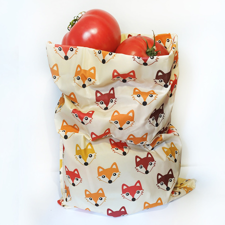 Beeswax food bags “Foxes” L 23 × 32 cm – 1 pc.
