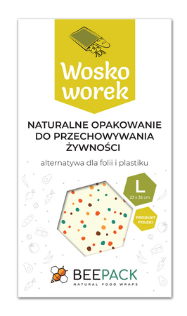 Beeswax bags “Polka Dots” L 23×32 cm, 1 pc