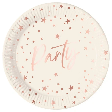 Paper plates "Rose Party", 23 cm, 8 pcs