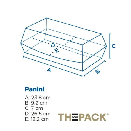 Black thermal lunch box Panini 26.5 x 12.2 x 7 cm, 50 pcs