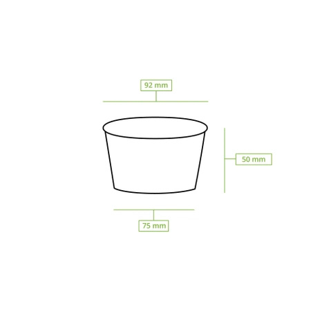Kubeczek papierowy na lody kraft 220 ml, śr. 92 mm, 50 szt.