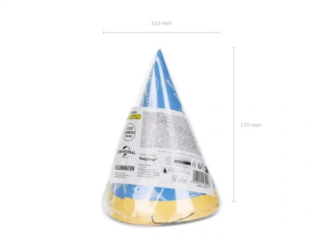 Paper Party Hats "Minions", 16 cm, 6 pcs