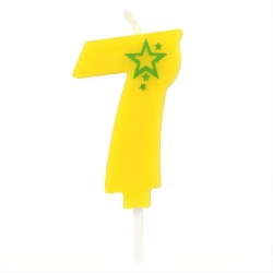Yellow Birthday Candle Number "7", 1 pc.