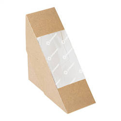 Cardboard package with paper window for sandwiches 12.4 x 12.4 x 5.5 cm 50 pcs.