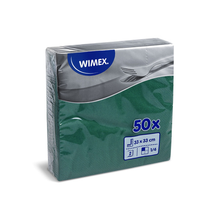 2-ply Bottle green napkins 1/4 fold 33 × 33 cm, 50 pcs.